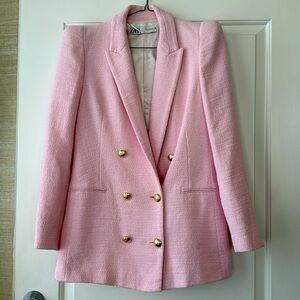 Zara Balmain Inspired Pink Blazer.